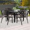 Costway 2/4 PCS Cast Aluminum Patio Chairs Set of 2 All Weather Outdoor Dining Chairs with Armrests Bronze